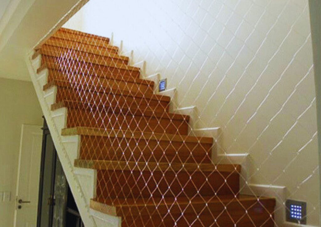 Staircase safety nets for apartments and villas