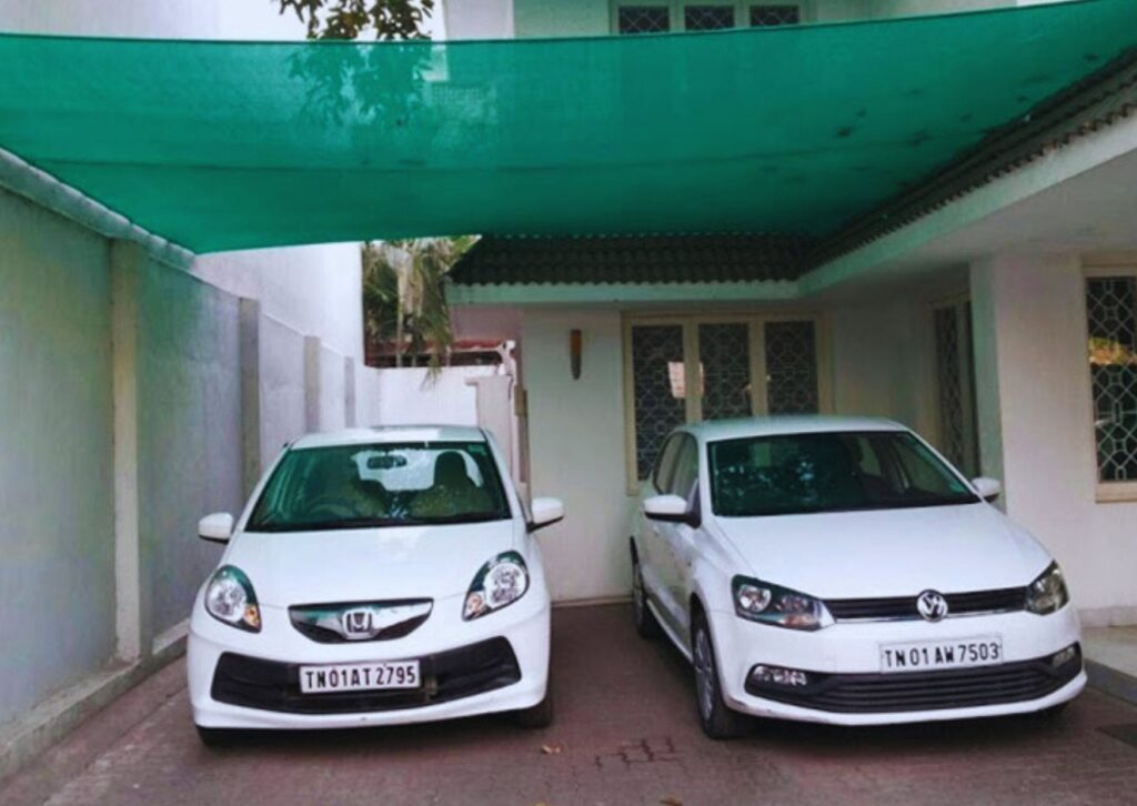 Car parking safety nets for open areas